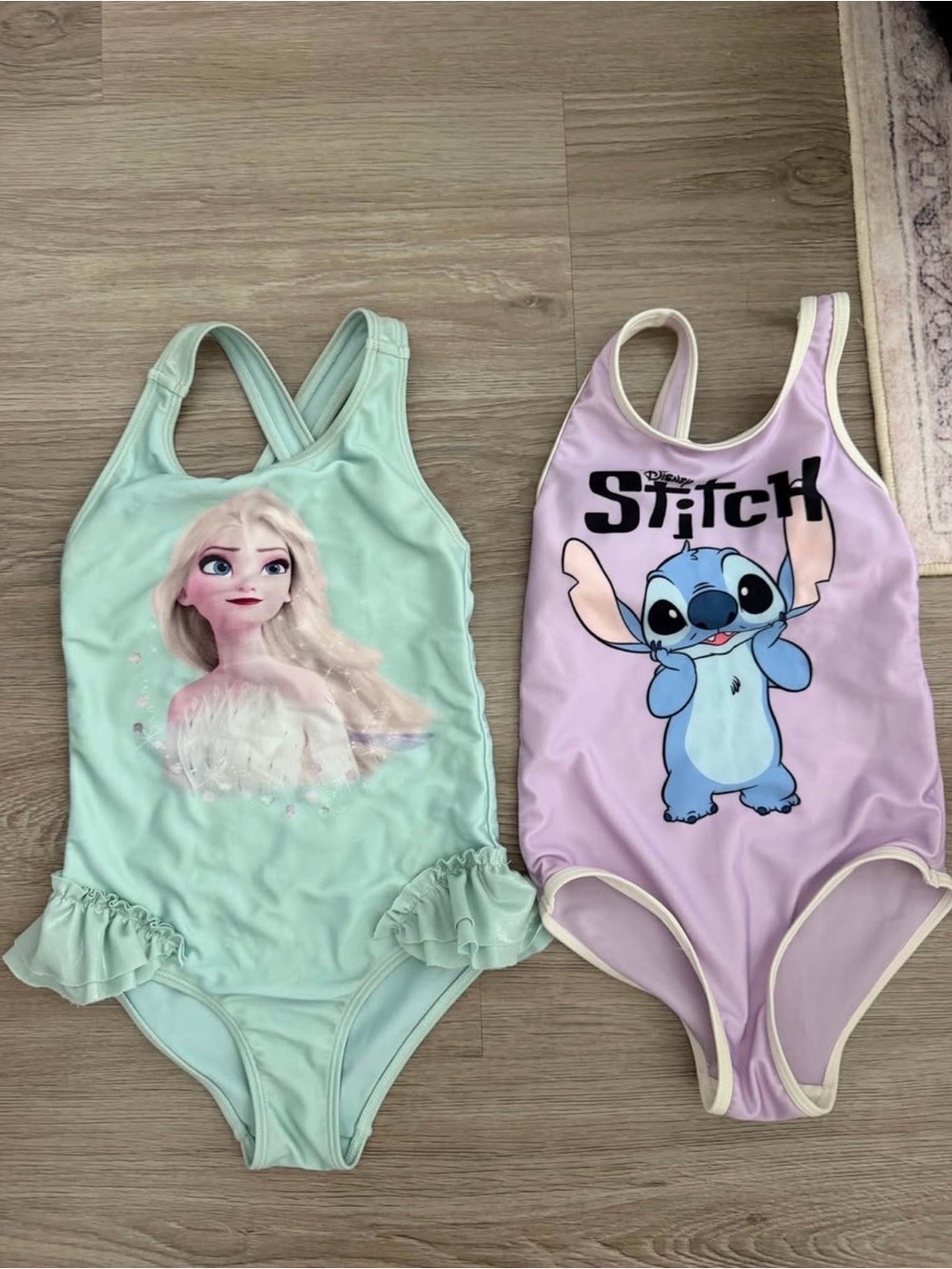 H&M Disney Frozen & Stitch Toddler Girl Bathing Suits Size 5T/6